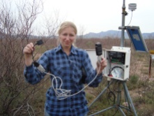 Sarah connecting to the 2002 datalogger